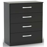 birlea lynx black gloss chest of drawer 4 drawer