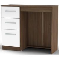 Birlea Lynx Walnut and White Gloss Dressing Table - 3 Drawer