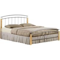 Birlea Tetras Silver and Beech Metal Bed