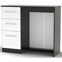 Birlea Lynx Black and White Gloss Dressing Table - 3 Drawer