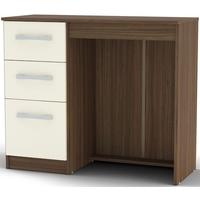 birlea lynx walnut and cream gloss dressing table 3 drawer