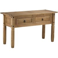 birlea corona mexican waxed pine console table 2 drawer