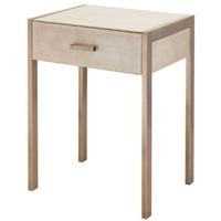 Biscuit Shagreen and Antic Brass Legs Side Table - B