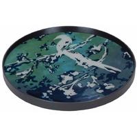 Birds of Paradise Large Round Glass Tray