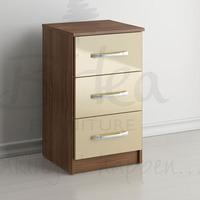 Birlea Lynx Cream 3 Drawer Bedside