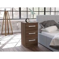 Birlea Lynx 3 Drawer Bedside (Assorted Colours) - Assembled Walnut & Black Bedside Chest