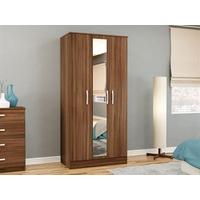 Birlea Lynx 3 Door Wardrobe (Assorted Colours) Walnut & Black Wardrobe