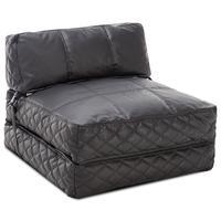 big chill black faux leather chair bed