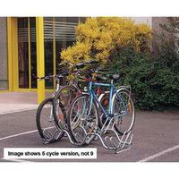 BICYCLE STAND RACK STAGGERED HEIGHTS FOR 9 BIKES