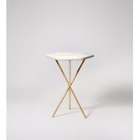 bilbao side table in white marble brass