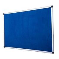 BI-Silque Bi-Office 1200x900mm Fabric Aluminium Frame Fire Retardant Notice Board - Blue