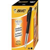 BiC M10 Clic Medium 1.0mm Ball Pen Box of 50 - Black