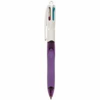 BIC 4 Colours Grip Ballpoint Pens Fashion Colours, Box of 12