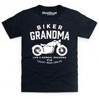 Biker Grandma Kid\'s T Shirt