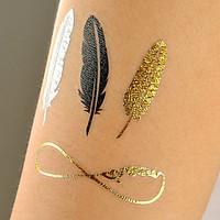 Big Size Gold Tattoo Silver Temporary Tattoos Metallic Temporary Tattoos Women Jewelry