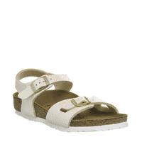 birkenstock rio kids shiny snake cream