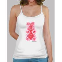 big red gummy bear girl t shirt strapless white