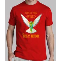 bird - geometry. text: spread your wings and fly high
