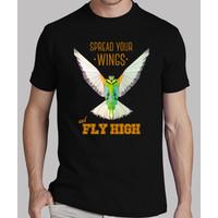 bird - geometry. text: spread your wings and fly high