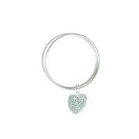 Bio Heart Shaped Silver Bangle