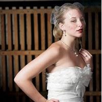 Bird Cage Style Veil - White With Added Crystals