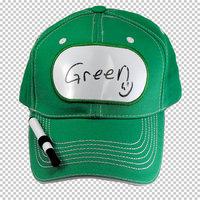 billboard green cap with pen