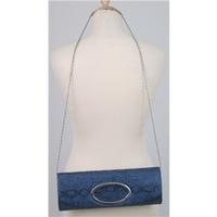 Bijoux Terner blue & black snake skin effect clutch bag