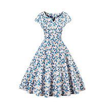 big yard ladies sheath dressfloral v neck knee length short sleeve blu ...