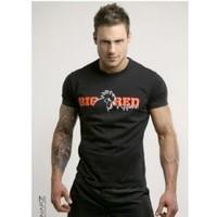 big red apparel signature series muscle fit t shirt black