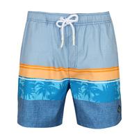Bigham Contrast Print Swim Shorts in Swedish Blue  South Shore