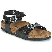 birkenstock rio boyss childrens sandals in black