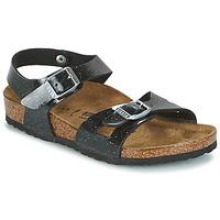 birkenstock rio boyss childrens sandals in black