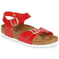 birkenstock rio boyss childrens sandals in red