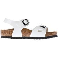 birkenstock rio kids bf patent white girlss childrens sandals in white