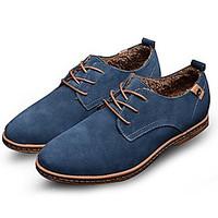 Bigs Size 38-48 Cotton Shoes Men\'s Shoes Office Career / Party Evening / Casual Suede Oxfords Black / Blue / Brown