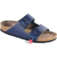 birkenstock arizona natural leather blue