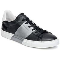 bikkembergs box leather mens shoes trainers in black