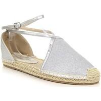 big star srebrne espadryle poyskujce w274255 womens sandals in silver