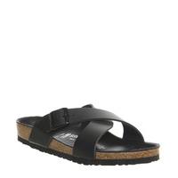 birkenstock tunis cross strap sandal black leather