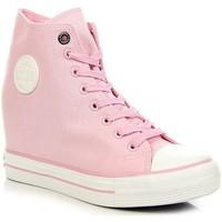 big star na w274661 womens shoes high top trainers in pink