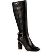 big star czarne pikowane ocieplane womens high boots in black