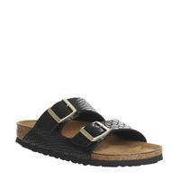 Birkenstock Arizona Two Strap SHINY SNAKE BLACK