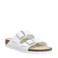 birkenstock arizona two strap white birko flor