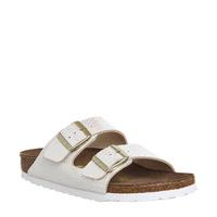 birkenstock arizona two strap shiny snake cream