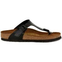 birkenstock gizeh black womens flip flops sandals shoes in multicolour