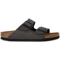 birkenstock arizona pull up womens mules casual shoes in grey
