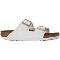 birkenstock arizona patent womens mules casual shoes in white