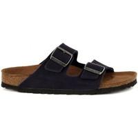 birkenstock arizona navy womens mules casual shoes in multicolour