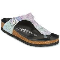 birkenstock gizeh womens flip flops sandals shoes in silver