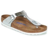 birkenstock gizeh womens flip flops sandals shoes in silver